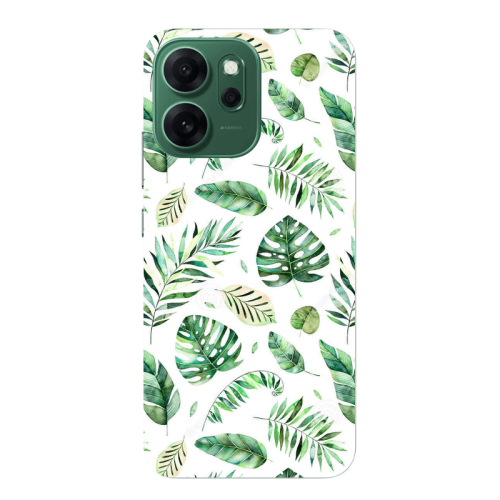 Oppo 14 F Green laves 2 Transparent Silicone TPU Θήκη